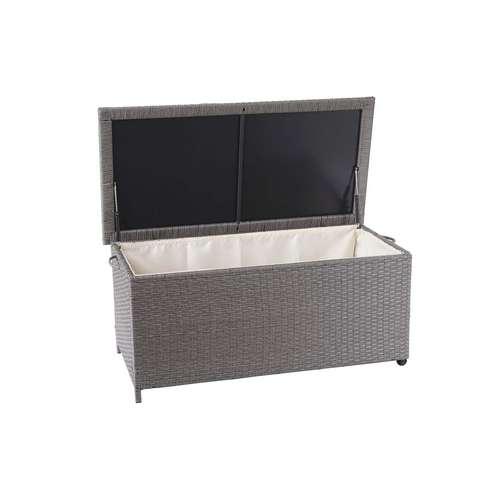 Grå polyrattan hyndeboks i Premium-udførelse på 170 liter med målene 51x100x50 centimeter