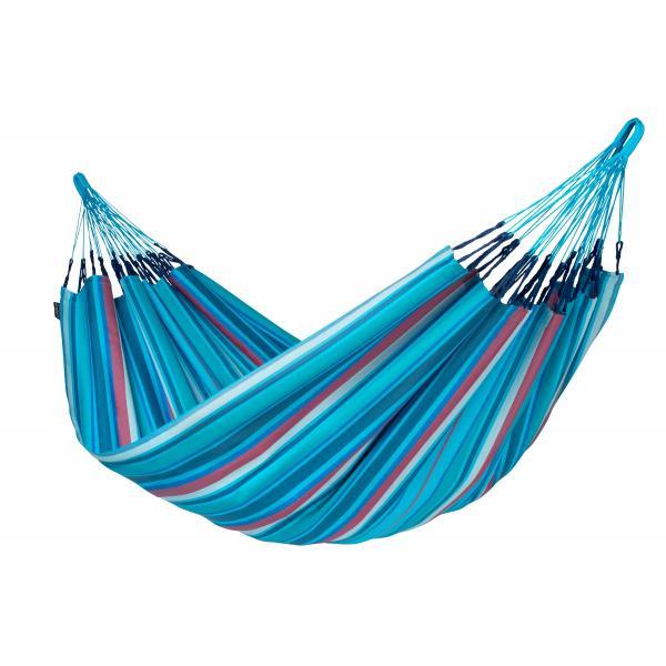 La Siesta Brisa Wave dobbelt hængekøje i flerfarvet vævet stof, outdoor-egnet